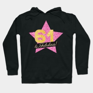 61st Birthday Gifts Women Fabulous - Pink Gold Hoodie